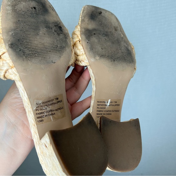 Steve Madden | Size 7.5 Women's Tan Braided‎ Heels Kitten Block - Picture 5 of 6